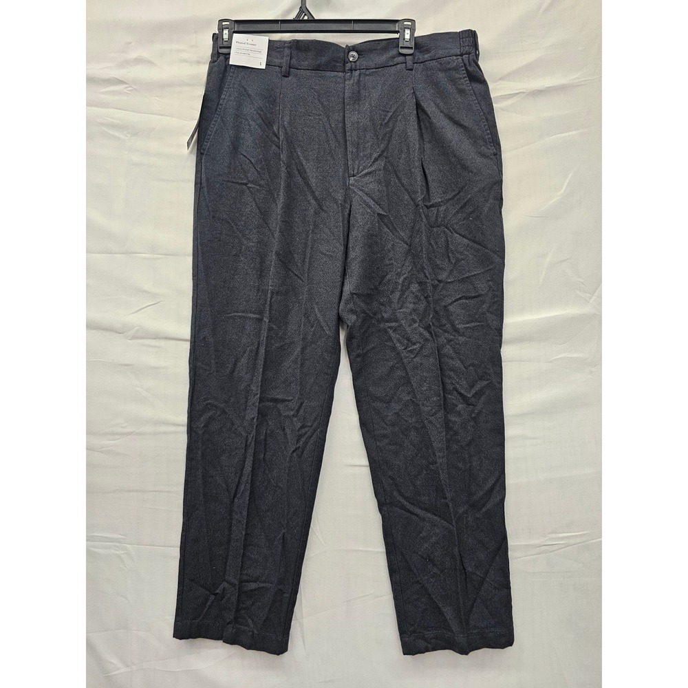 Goodfellow & Co Mens Pleated Trouser Charcoal Gray Cotton Straight Leg Pants L